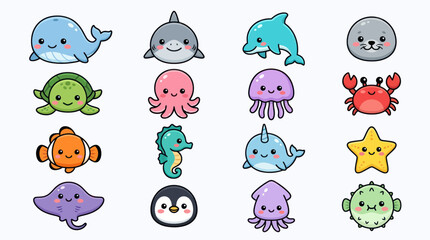 Cute ocean animal collection © Verilux