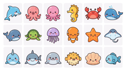 Cute ocean animals collection © Verilux