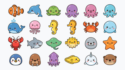 Cute ocean animals collection © Verilux