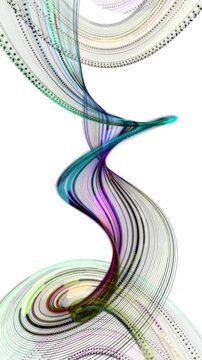Fantastic vertical video animation with stripe wave object in slow motion, 2304x4096 loop 4K