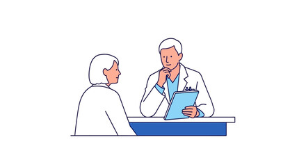 Fototapeta premium Doctor consulting patient, medical check-up, healthcare consultation, medical examination, doctor's office