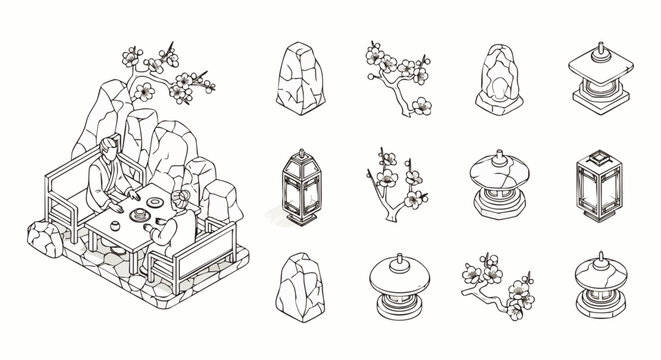 Charming hand-drawn gemstone animals collection with intricate line art details, concept for jewelry design, children's book illustration, educational materials, and decorative prints