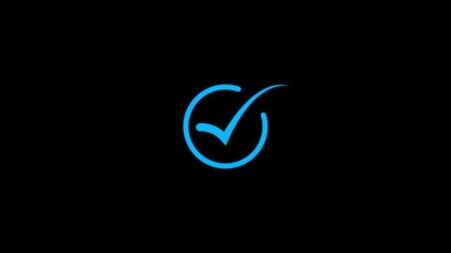  Link &times;Title:
Check mark icon animation video, tick confirm correct accept checkbox symbol with transparent background in 4k. video