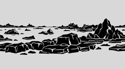 Rocky landscape illustration © Sempolan