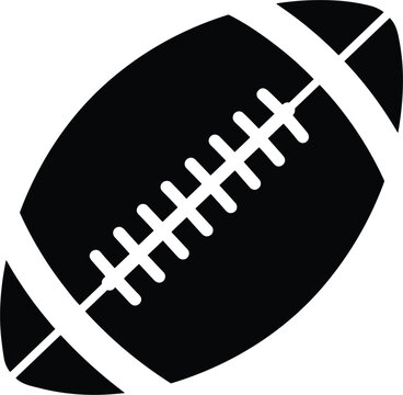Single American football ball graphics showcasing classic pro sport equipment profile with white laces and grip stripes isolated on background