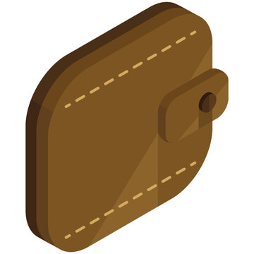 Isometric Brown Leather Wallet