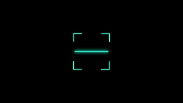 scanner icon animation isolated scanner neon shine icon animation .fingerprint biometric scanning animation. on black background. Animated of fingerprint biometric scanning animation.