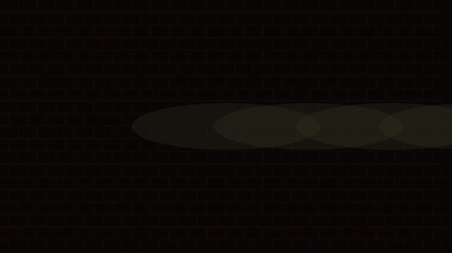 Abstract light flare moving across dark brick wall animation 4k background, movement