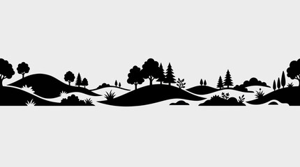 Stylized natural landscape silhouette © Stok
