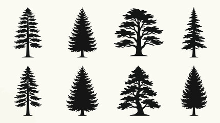 Obraz premium Tree silhouettes collection