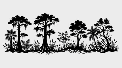 Tropical vegetation silhouette collection © UDIN BADEG