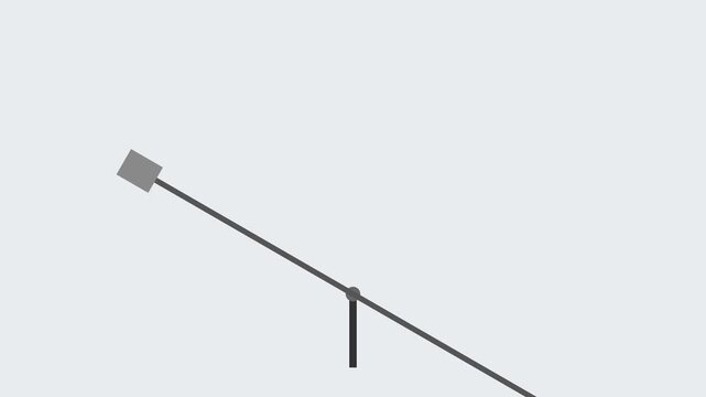 Minimalist seesaw animation loop: conceptual balance and physics motion 4k
