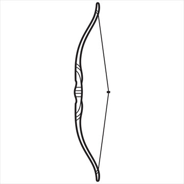 Traditional longbow with string and arrow rest