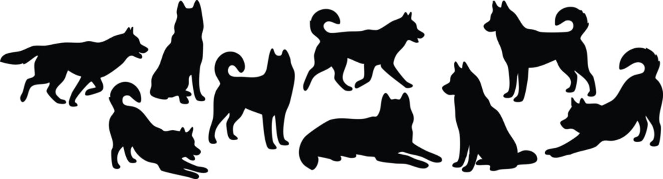 Dog Silhouette Bundle | Premium Black Dog Breed Silhouettes Vector Clipart for Cricut, Laser Cutting & Commercial Use