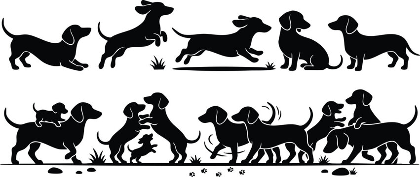 Dog Silhouette Bundle | Premium Black Dog Breed Silhouettes Vector Clipart for Cricut, Laser Cutting & Commercial Use