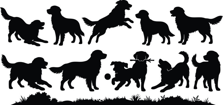 Dog Silhouette Bundle | Premium Black Dog Breed Silhouettes Vector Clipart for Cricut, Laser Cutting & Commercial Use