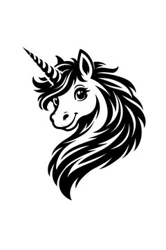 Unicorn Head Illustration