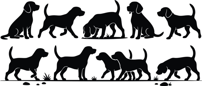 Dog Silhouette Bundle | Premium Black Dog Breed Silhouettes Vector Clipart for Cricut, Laser Cutting & Commercial Use