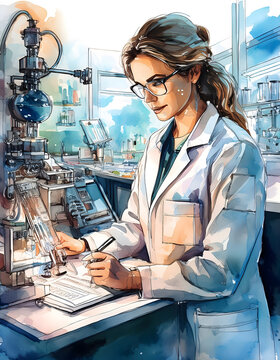 Female scientist working in a modern laboratory
