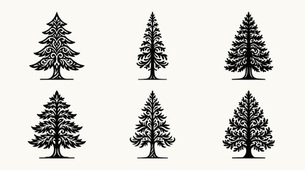 Obraz premium Colorful abstract tree illustrations