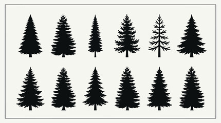 Fototapeta premium Colorful decorative tree silhouettes