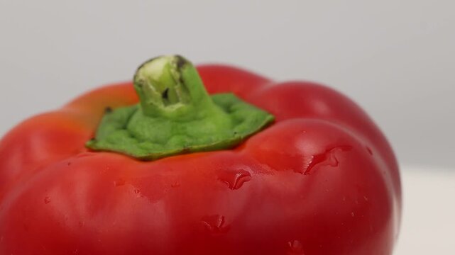 Red peppers in slow rotate