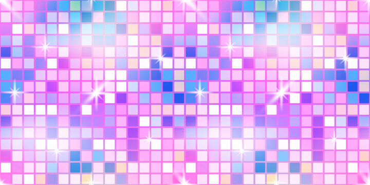 Glitter background champagne with sequin pink disco unicorn banner pattern tile for a shimmering luxury purple retro texture. Sparkle floor rose star light abstract silk party ball vector.