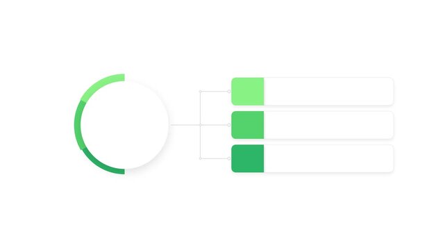 Green circular loading animation with stacked square progress indicators