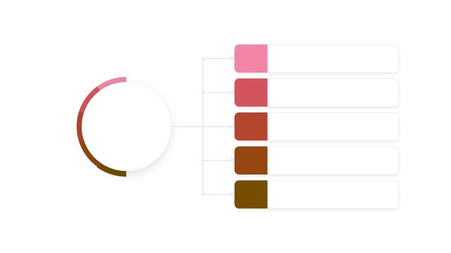 Color palette chart with gradient transition from light pink to dark brown
