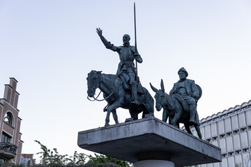 Obraz premium Belgium. Brussels. Don Quixote and Sancho Panza Monument.