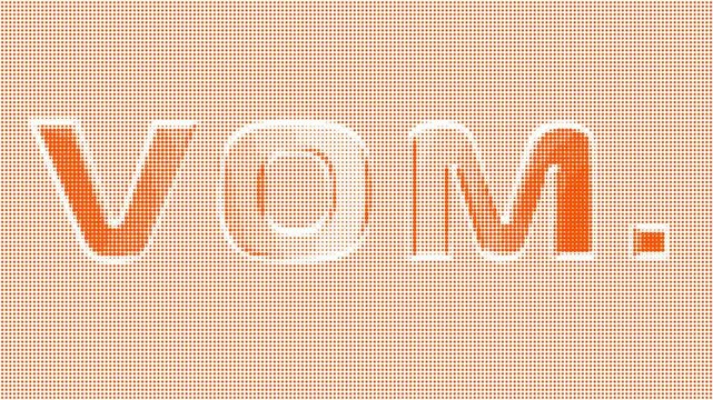 Pixelated letters mov format in orange background.