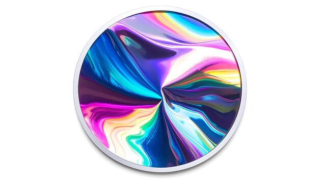 Abstract colorful swirling vortex digital art sphere.