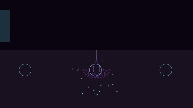 Abstract digital network data visualization with fractal tree growth and moving grid blocks animation 4k
