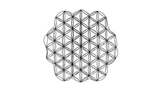 Abstract geometric wireframe sphere structure design.