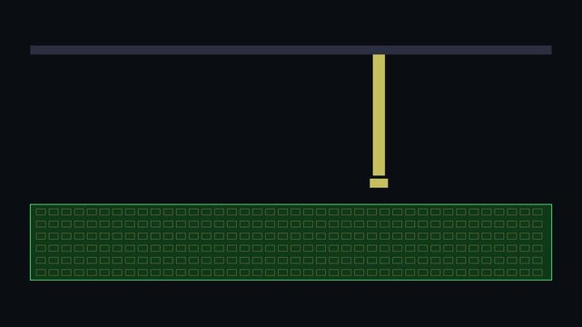Retro 8-bit arcade game screen with moving paddle and brick wall animation 4k background, pixel vintage