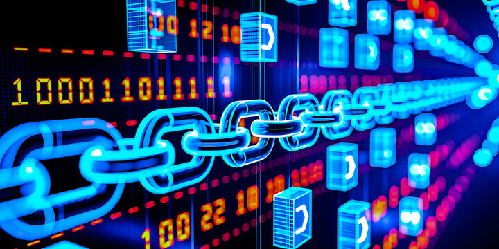 Blockchain Network Chain Links with Digital Data Flow and Cyber Technology