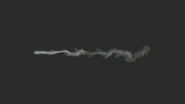 Pixel smoke rising horizontally.