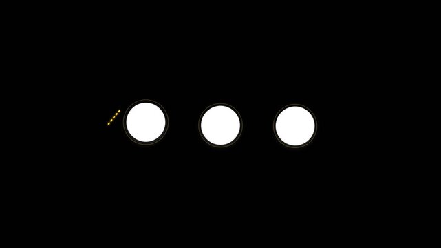 Loading animation with bouncing ball and three dots