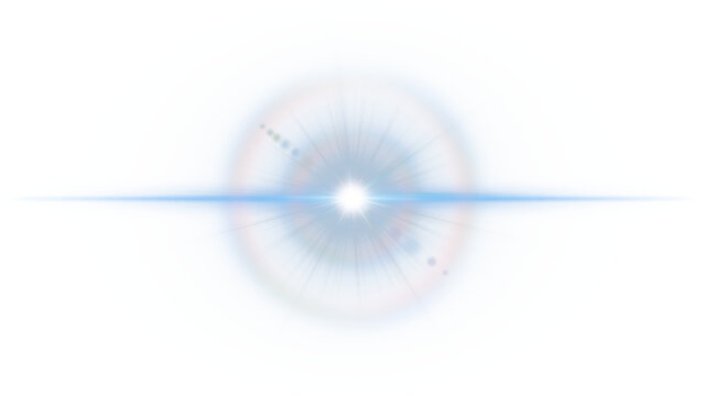 Lens flare ring halo effect on a transparent background.