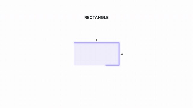 Visualizing Polygon Perimeters &mdash; A sharp line-art animation illustrating how perimeter formulas accumulate the boundary lengths of various two-dimensional geometric shapes