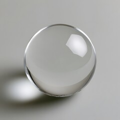 Fototapeta premium Sealed glass sphere with air bubble on pale grey backdrop
