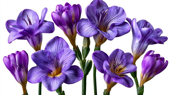 Vibrant Purple Iris Flowers Blooming Close Up.