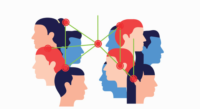 A handheld face scanner technology connects multiple people faces