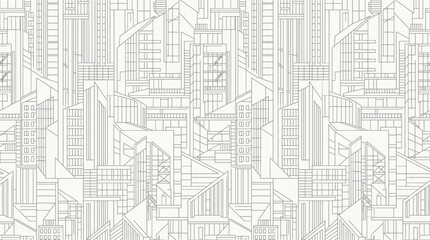 Fototapeta premium Minimalist Line Art Geometric Pattern Design with Abstract Shapes and Negative Space