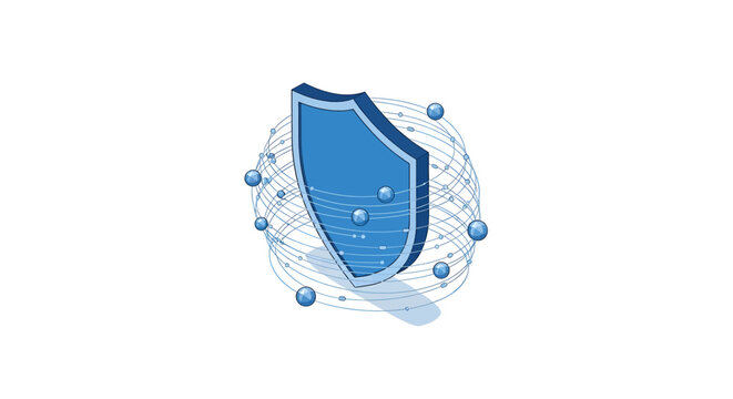 Blue Shield Protection Security Symbol.