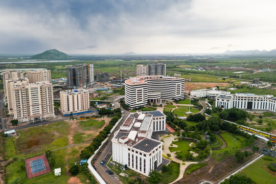 SRM University campus Amaravati aerial drone view
