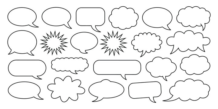 bubble comic speech and thought bubbles vector templates grid