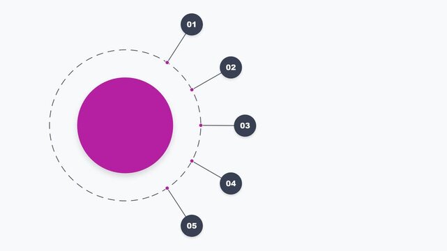 Infographic circle diagram with five numbered points for business data presentation