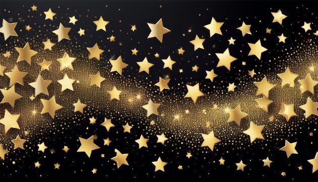 Gold Stars Random Luxury Sparkling Confetti Scatt
