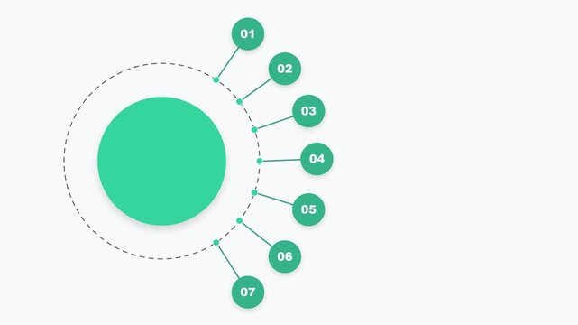 Infographic circle diagram with seven numbered points for business presentation